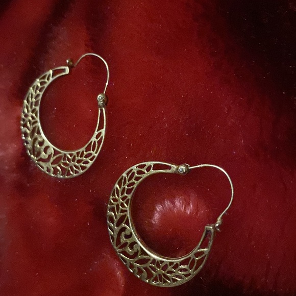 M14K REAL GOLD HANDMADE DIME SIZE CUBAN HOOP EARRINGS - Picture 12 of 13